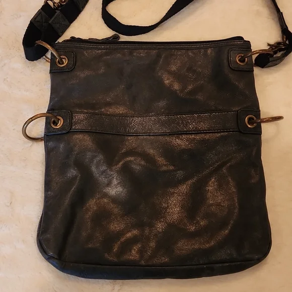 The Sak Dark Grey Leather Crossbody Purse Shoulder Bag - Picture 8 of 11